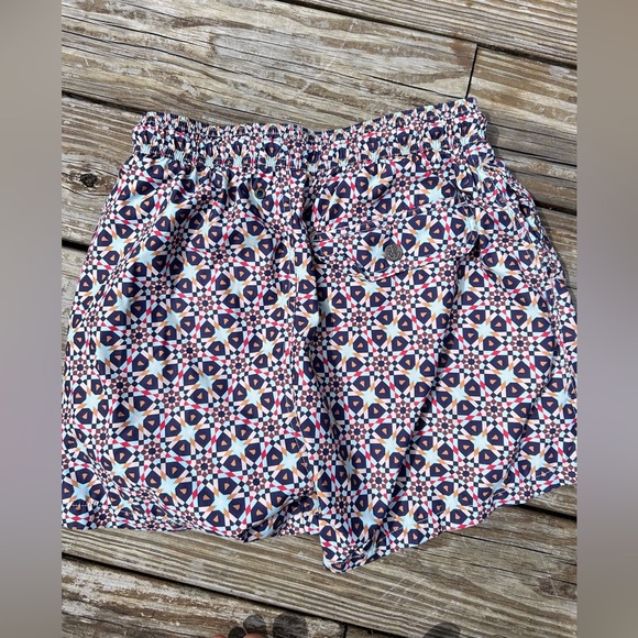 Retromarine Kaleidoscope Pattern Swim Trunks Sz M - Picture 4 of 5